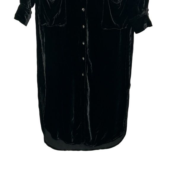 J. Jill Vtg. Black Velvet Long Line Button-Up Duster Coat/Cardigan Sz 6P - Picture 4 of 14